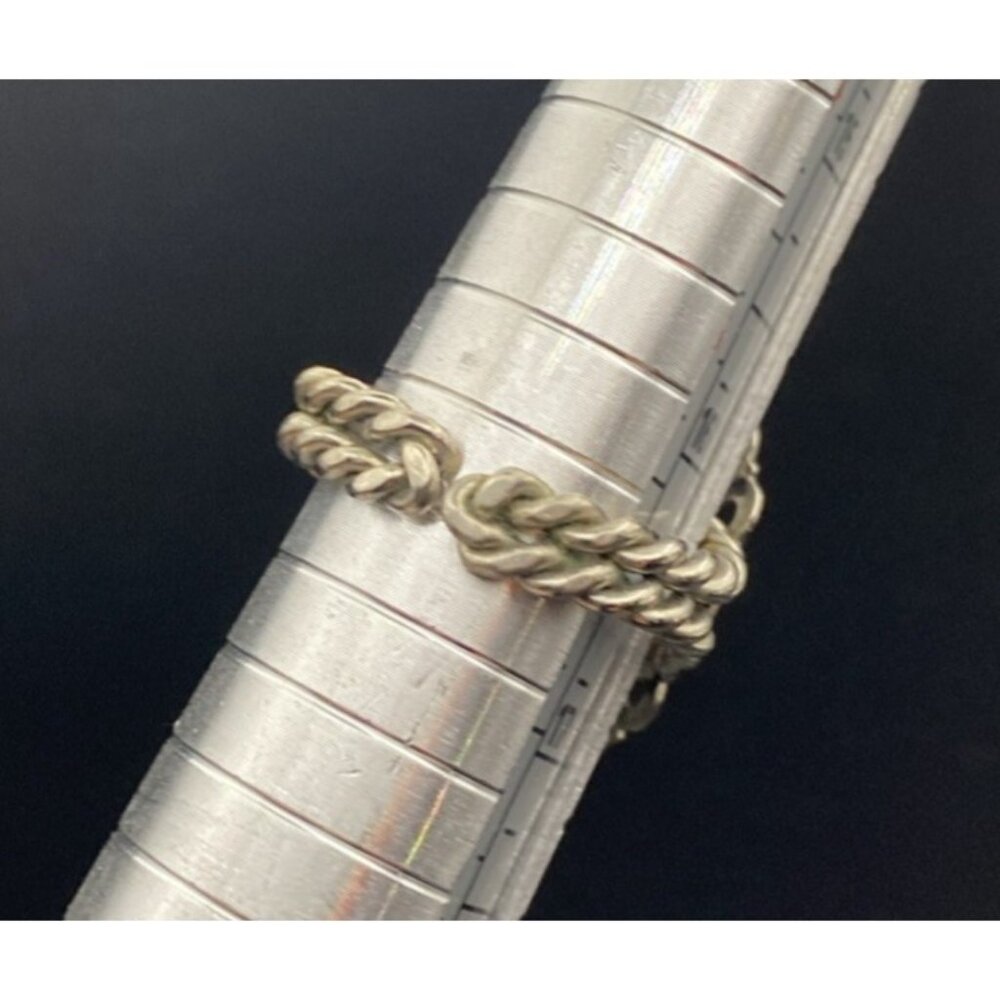 Vintage Signed Western Germany Ring MOP Filigree Silver Tone Adjustable LOOK - Picture 11 of 13